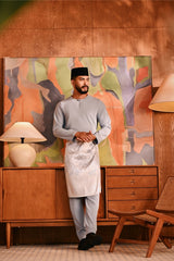 Baju Melayu Teluk Belanga Deluxe Smart Fit - Flint Stone