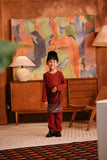 Baju Melayu Kids Teluk Belanga Deluxe Smart Fit - Rumba Red