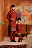 Baju Melayu Kids Teluk Belanga Deluxe Smart Fit - Rumba Red