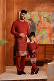 Baju Melayu Kids Teluk Belanga Deluxe Smart Fit - Rumba Red