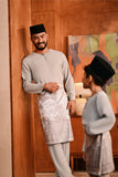 Baju Melayu Teluk Belanga Deluxe Smart Fit - Opal Gray