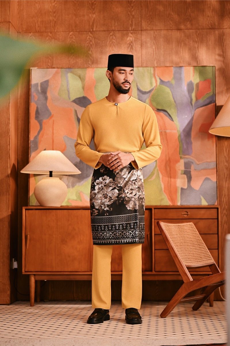 Baju Melayu Teluk Belanga Deluxe Smart Fit - Honey Gold