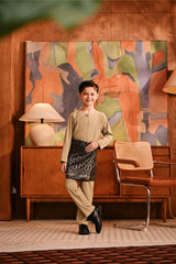 Baju Melayu Kids Teluk Belanga Deluxe Smart Fit - Safari