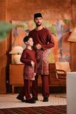 Baju Melayu Teluk Belanga Modern Smart Fit - Ashley Burgundy