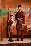 Baju Melayu Teluk Belanga Modern Smart Fit - Ashley Burgundy