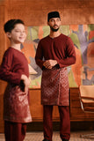 Baju Melayu Teluk Belanga Modern Smart Fit - Ashley Burgundy