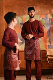 Baju Melayu Kids Teluk Belanga Modern Smart Fit - Ashley Burgundy