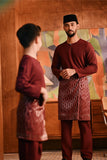 Baju Melayu Kids Teluk Belanga Modern Smart Fit - Ashley Burgundy