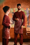 Baju Melayu Teluk Belanga Modern Smart Fit - Ashley Burgundy