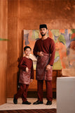 Baju Melayu Teluk Belanga Modern Smart Fit - Ashley Burgundy