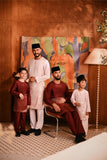 Baju Melayu Kids Teluk Belanga Modern Smart Fit - Ashley Burgundy