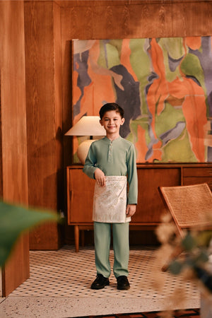 Baju Melayu Kids Majestic Bespoke Fit - Green Bay