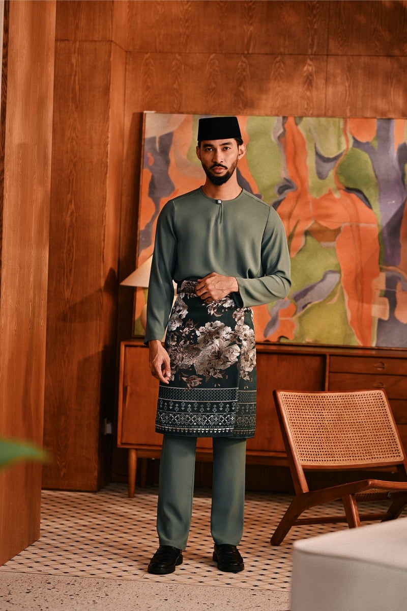 Baju Melayu Teluk Belanga Deluxe Smart Fit - Stormy Sea