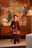 Baju Melayu Kids Teluk Belanga Modern Smart Fit - Ashley Burgundy