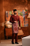 Baju Melayu Teluk Belanga Modern Smart Fit - Ashley Burgundy