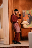 Baju Melayu Teluk Belanga Modern Smart Fit - Ashley Burgundy