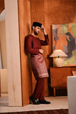 Baju Melayu Teluk Belanga Modern Smart Fit - Ashley Burgundy