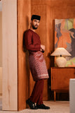 Baju Melayu Teluk Belanga Modern Smart Fit - Ashley Burgundy