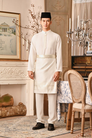 Baju Melayu Luxury Bespoke Fit - Off White