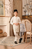 Baju Melayu Kids Luxury Bespoke Fit - Off White