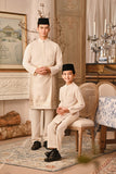 Baju Melayu Kids Luxury Bespoke Fit - Light Cream