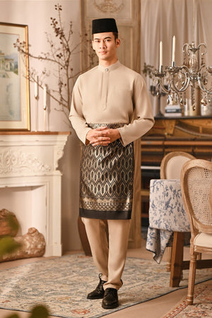 Baju Melayu Luxury Bespoke Fit - Warm Sand