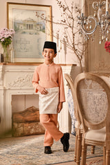 Baju Melayu Kids Luxury Bespoke Fit - Fresh Apricot