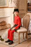 Baju Melayu Kids Majestic Bespoke Fit - Red Chilli