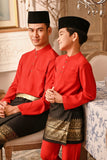 Baju Melayu Majestic Bespoke Fit - Red Chilli