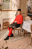 Baju Melayu Majestic Bespoke Fit - Red Chilli