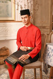 Baju Melayu Majestic Bespoke Fit - Red Chilli