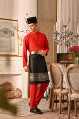 Baju Melayu Majestic Bespoke Fit - Red Chilli