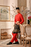 Baju Melayu Majestic Bespoke Fit - Red Chilli