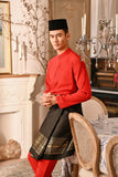 Baju Melayu Majestic Bespoke Fit - Red Chilli