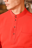 Baju Melayu Majestic Bespoke Fit - Red Chilli