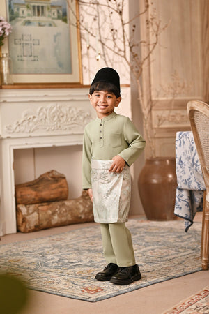 Baju Melayu Kids Majestic Bespoke Fit - Desert Sage