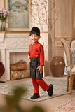 Baju Melayu Kids Luxury Bespoke Fit - Scarlet Red