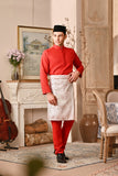 Baju Melayu Luxury Bespoke Fit - Red Chilli