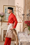 Baju Melayu Luxury Bespoke Fit - Red Chilli