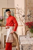 Baju Melayu Luxury Bespoke Fit - Red Chilli