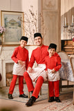 Baju Melayu Luxury Bespoke Fit - Red Chilli