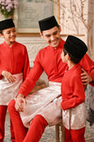 Baju Melayu Kids Luxury Bespoke Fit - Red Chilli