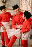 Baju Melayu Kids Luxury Bespoke Fit - Red Chilli