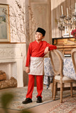 Baju Melayu Kids Luxury Bespoke Fit - Red Chilli