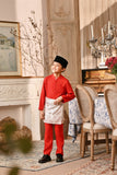 Baju Melayu Kids Luxury Bespoke Fit - Red Chilli