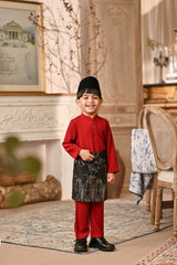 Baju Melayu Kids Majestic Bespoke Fit - Rumba Red