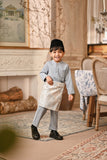 Baju Melayu Kids Majestic Bespoke Fit - Light Blue Grey