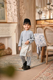 Baju Melayu Kids Majestic Bespoke Fit - Light Blue Grey