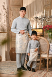Baju Melayu Majestic Bespoke Fit - Light Blue Grey