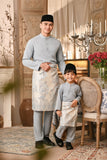 Baju Melayu Kids Majestic Bespoke Fit - Light Blue Grey